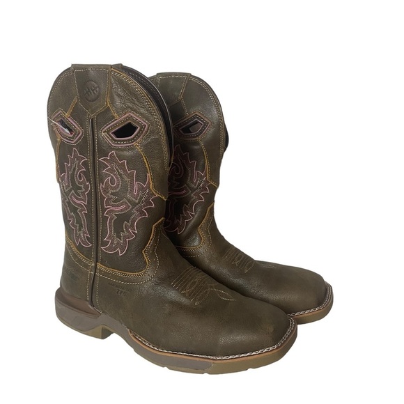 Double H Work Western Women’s phantom rider Boots Brown Leather Size 10 M - Picture 4 of 10